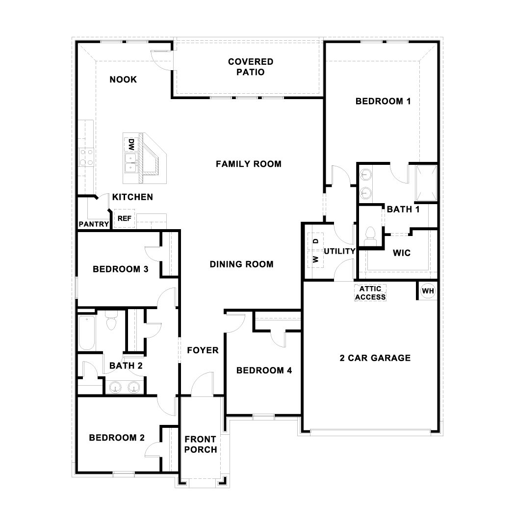The Frisco One-Story 4 Bedroom Floorplan