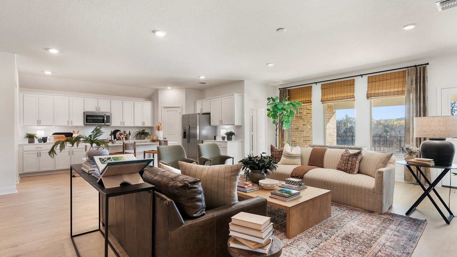 Large living space with natural light.