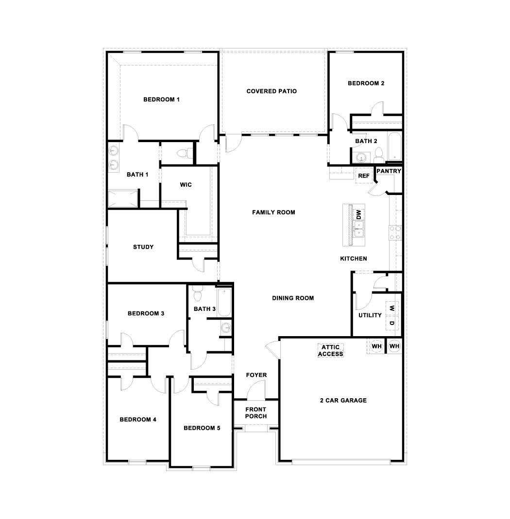 The Irving One-Story 5 Bedroom Floorplan