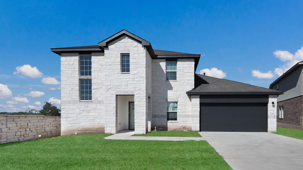 Front exterior of two story home.