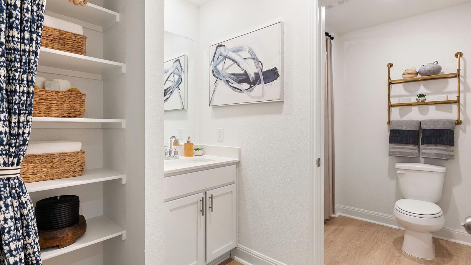 Hall bath with tub/shower combo