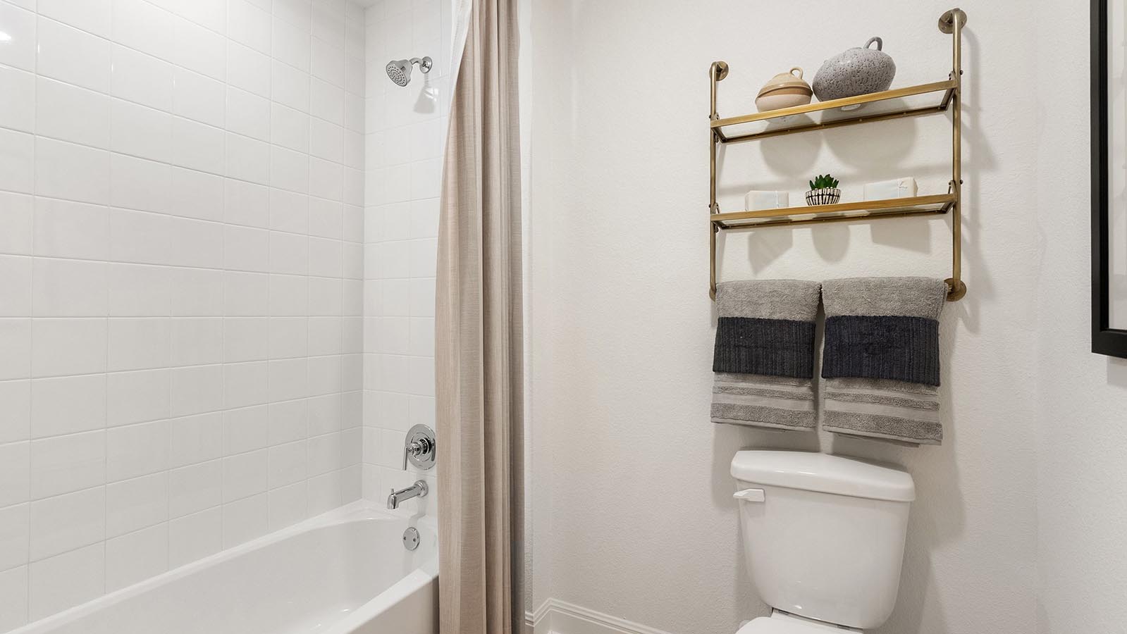 Hall bath with tub/shower combo