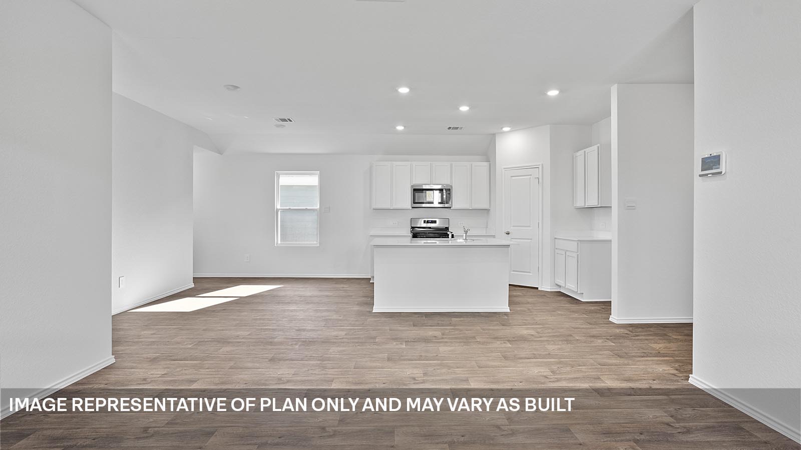 Open living room with windows.