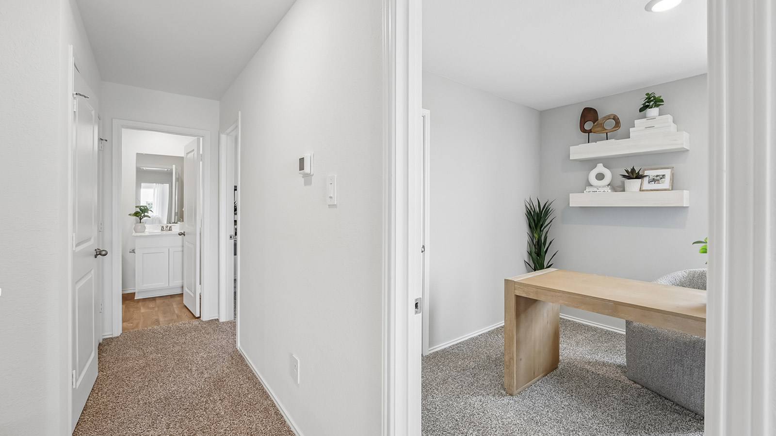 Upstairs hallway of Franklin floorplan.