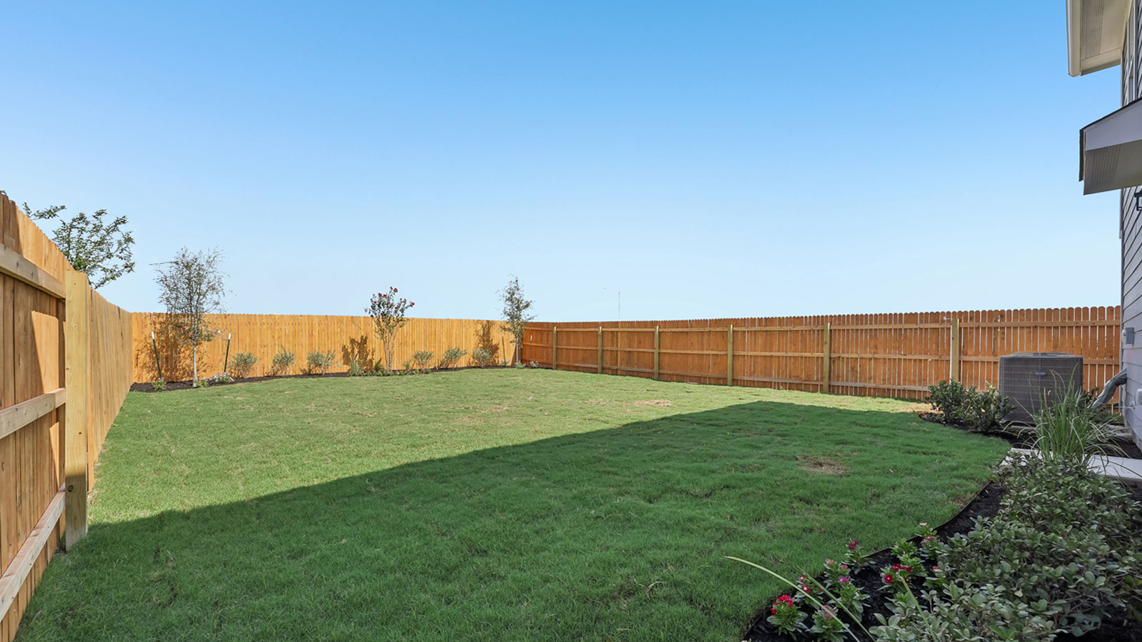 Spacious backyard at Marigold in Kyle, TX.