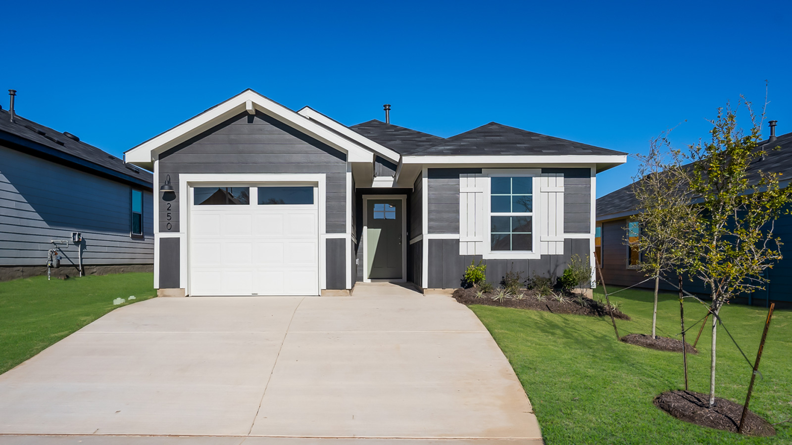 The Charlotte floorplan - A Elevation at Marigold in Uhland, TX.