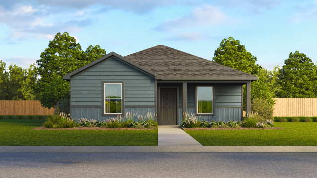 The Rose Front Exterior Two Story Home - Elevation A