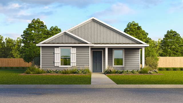 The Rose Front Exterior Two Story Home - Elevation B