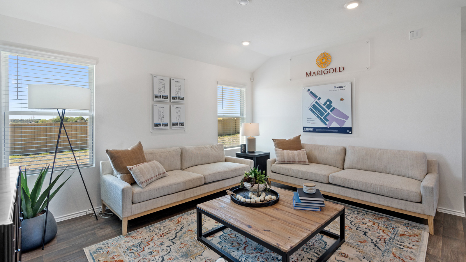 Open concept living area with natural light.