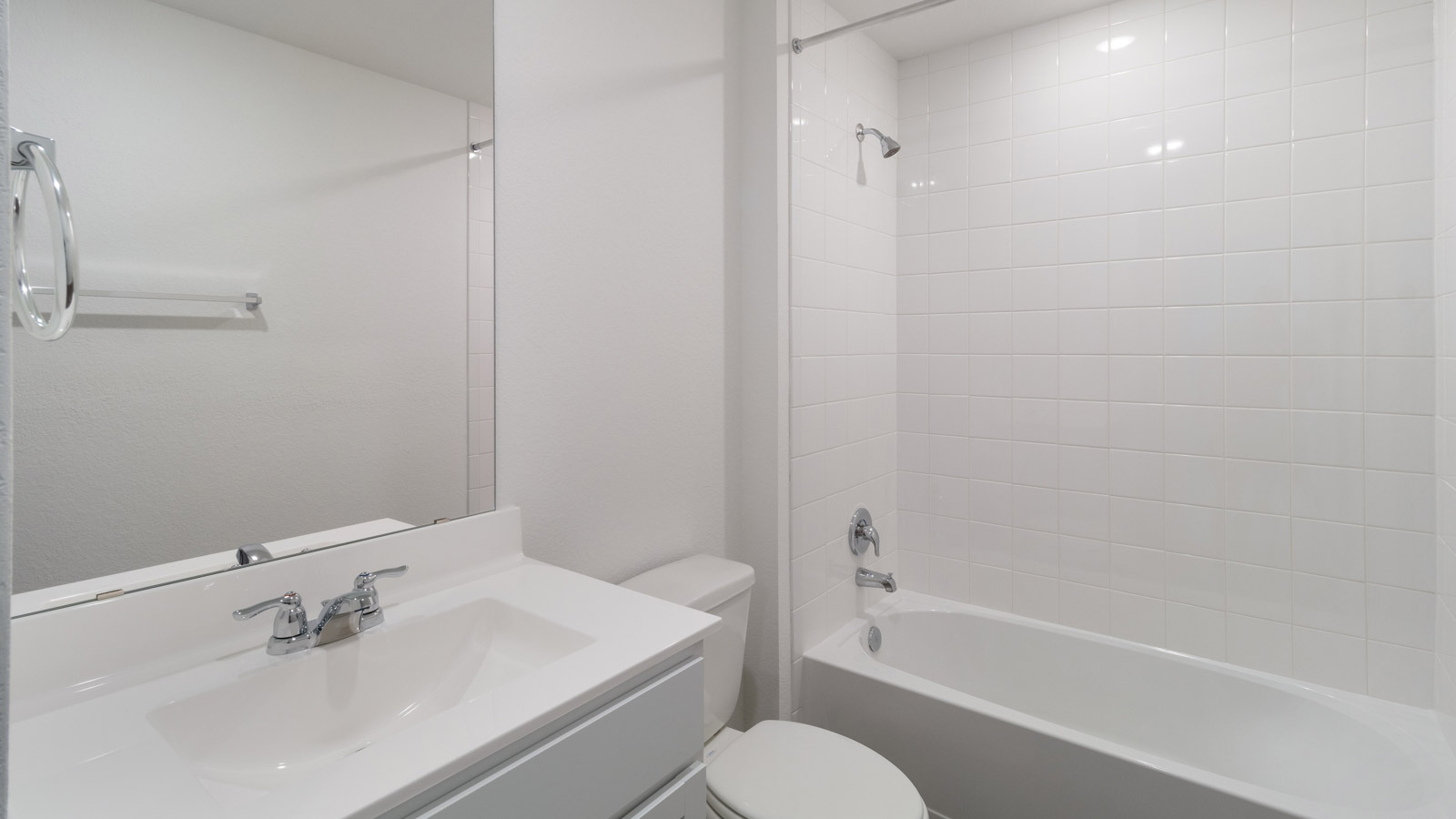 Enjoy your shared full bathroom with polished finishes