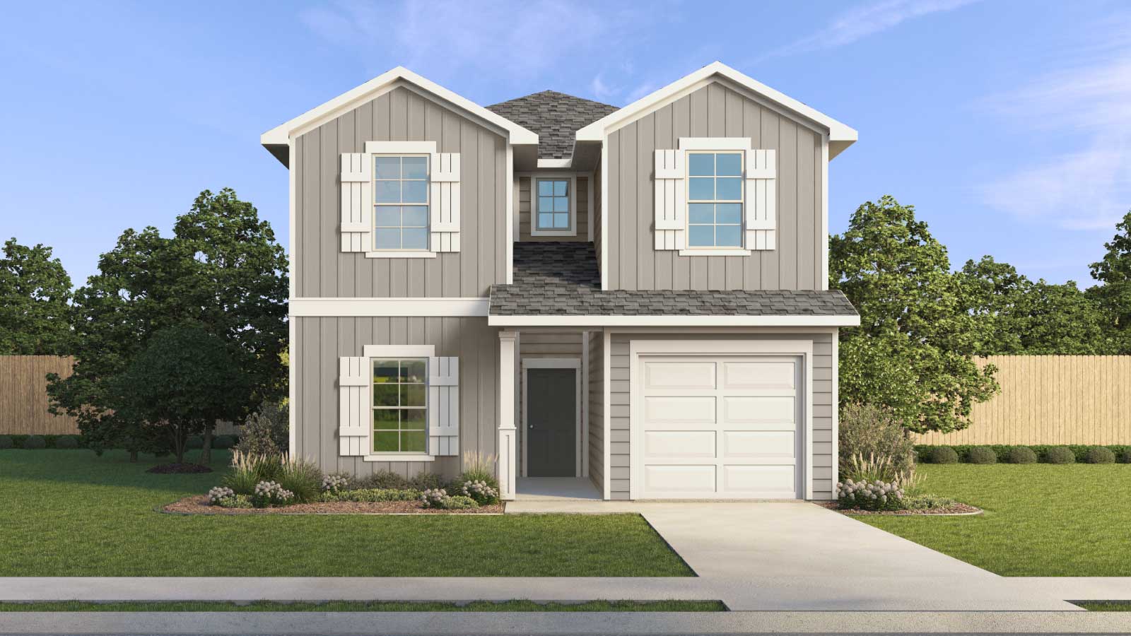 The Sage Front Exterior Rendering Two Story Home - Elevation A