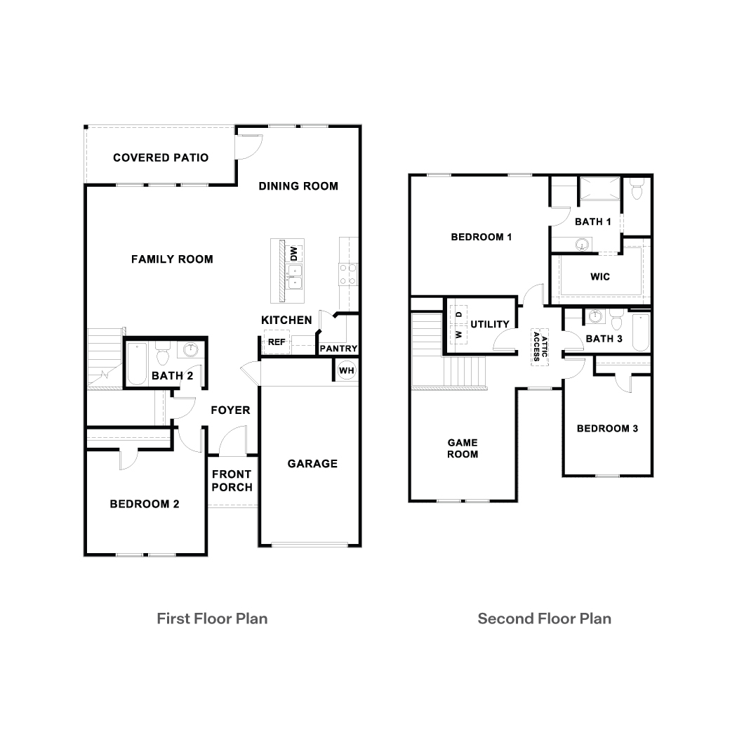 The Ivory floorplan at Marigold in Kyle, TX.
