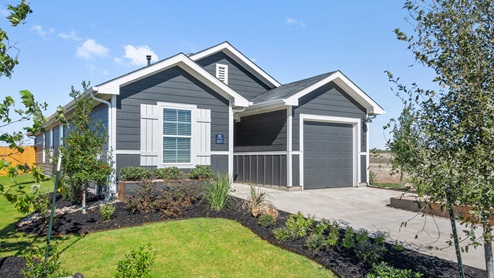 The Danbury floorplan - A Elevation at Marigold in Uhland, TX.