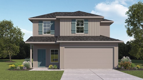 The Florence Front Exterior Renderin - Two Story - Elevation A