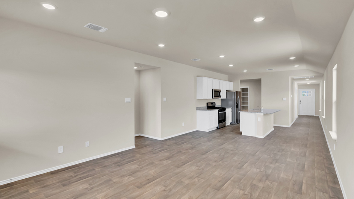 spacious living area overlooking the ktichen