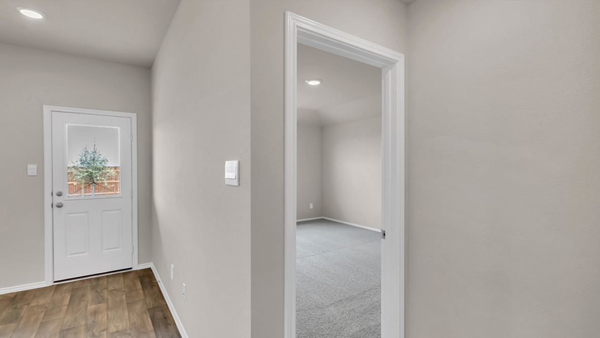 bedroom to the right of the entry way