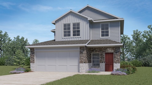 Hanna Front Exterior Rendering - Two Story - Elevation B