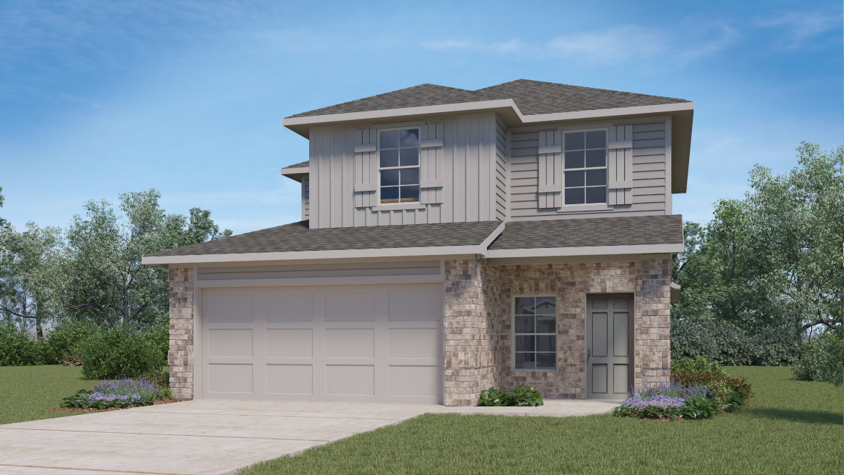 Hanna Front Exterior Rendering - Two Story - Elevation A