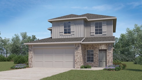 Hanna Front Exterior Rendering - Two Story - Elevation A