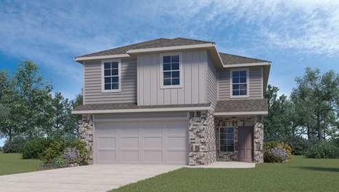 Kate Front Exterior Rendering - Two Story - Elevation A