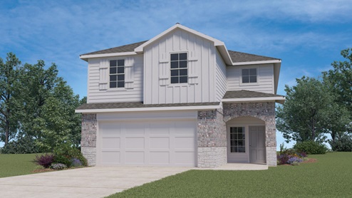 Kate Front Exterior Rendering - Two Story - Elevation B