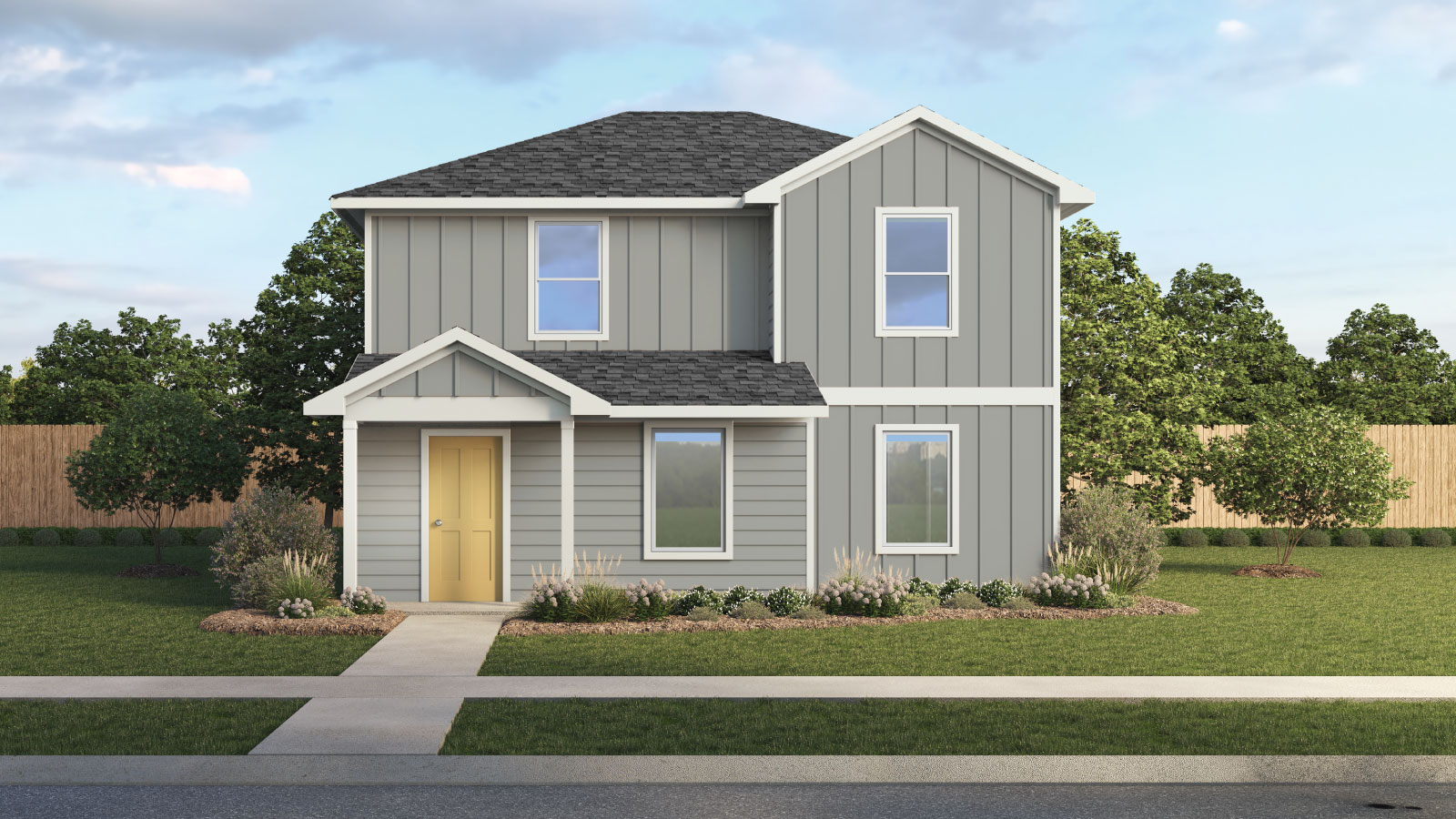 Rendering of new build home
