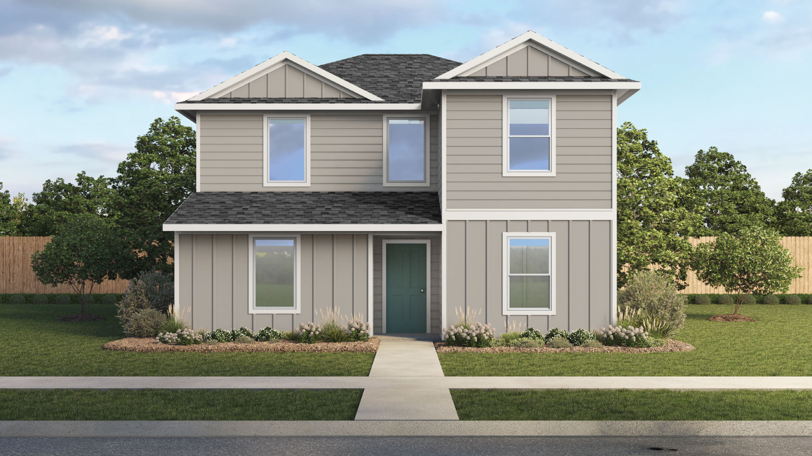 The Ruby Front Exterior Rendering Two Story Home