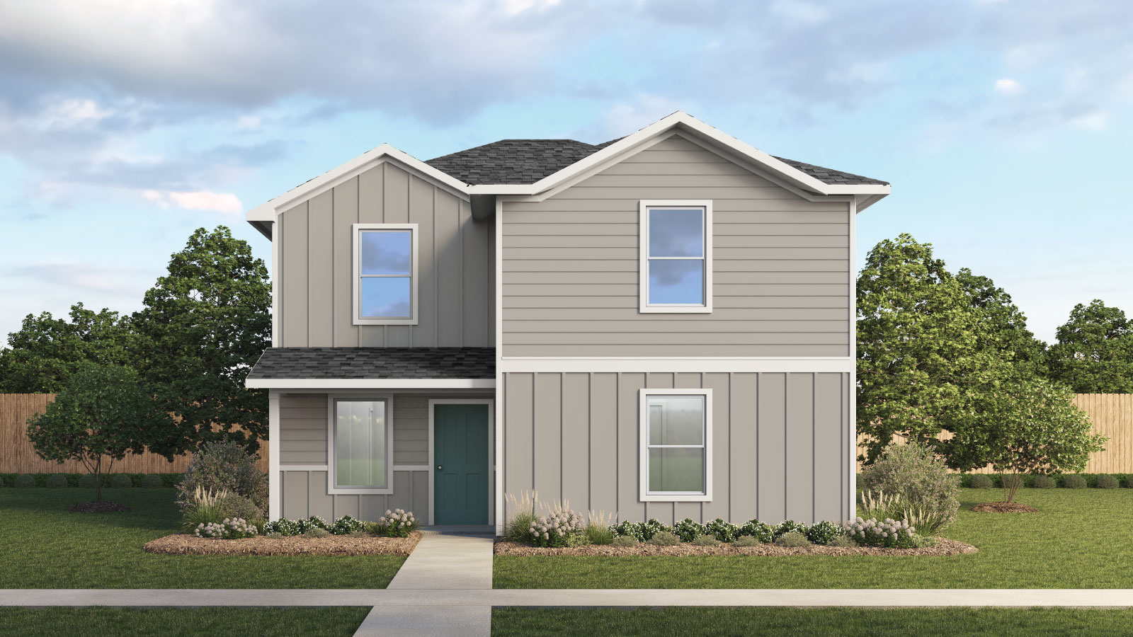 The Sapphire Front Exterior Rendering Two Story Home