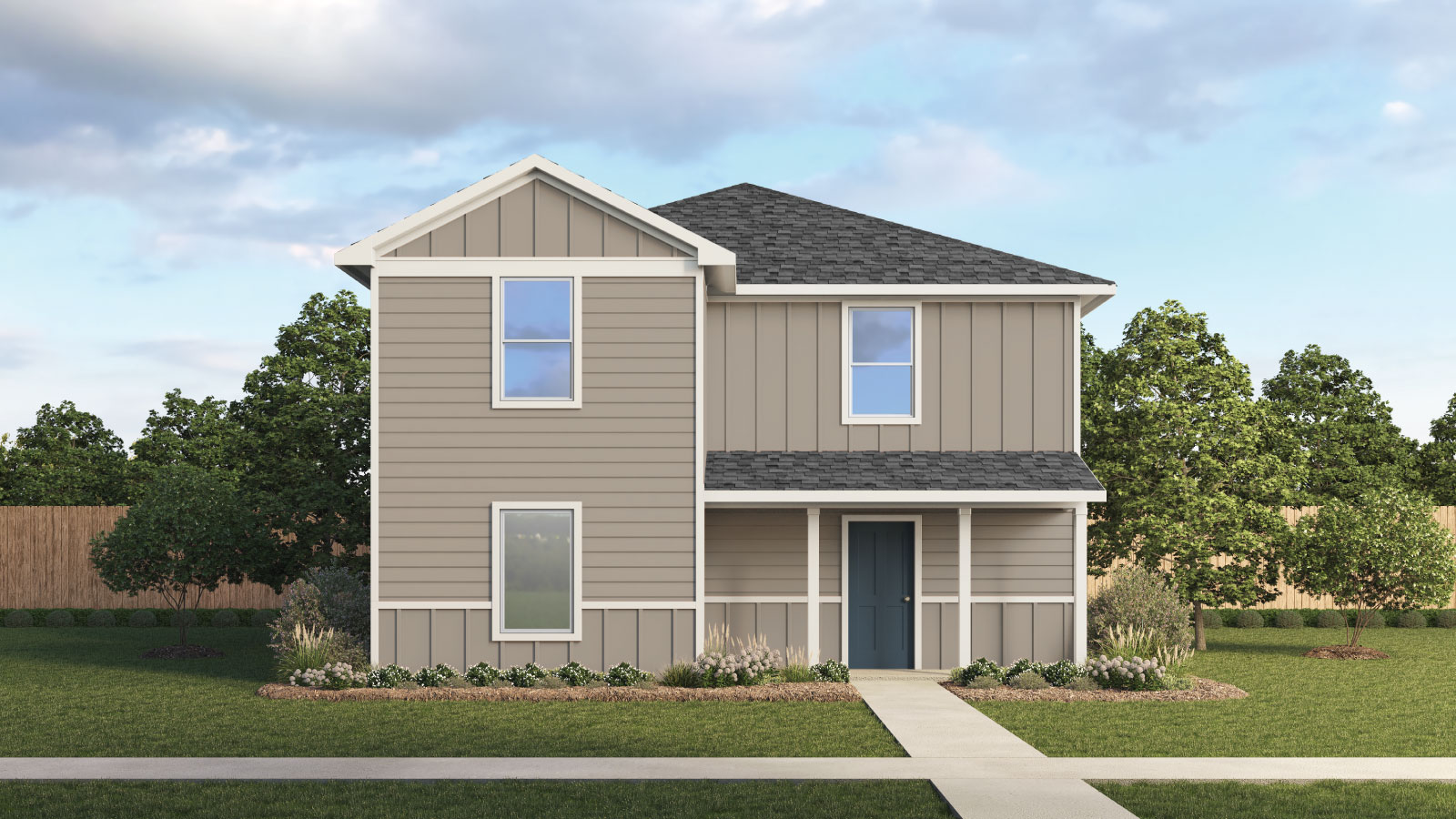 The Pearl Front Exterior Rendering Two Story Home
