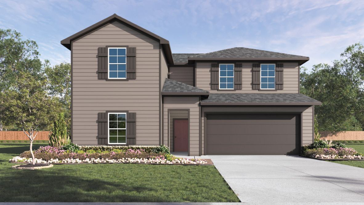 The Ozark front exterior rendering two-story home