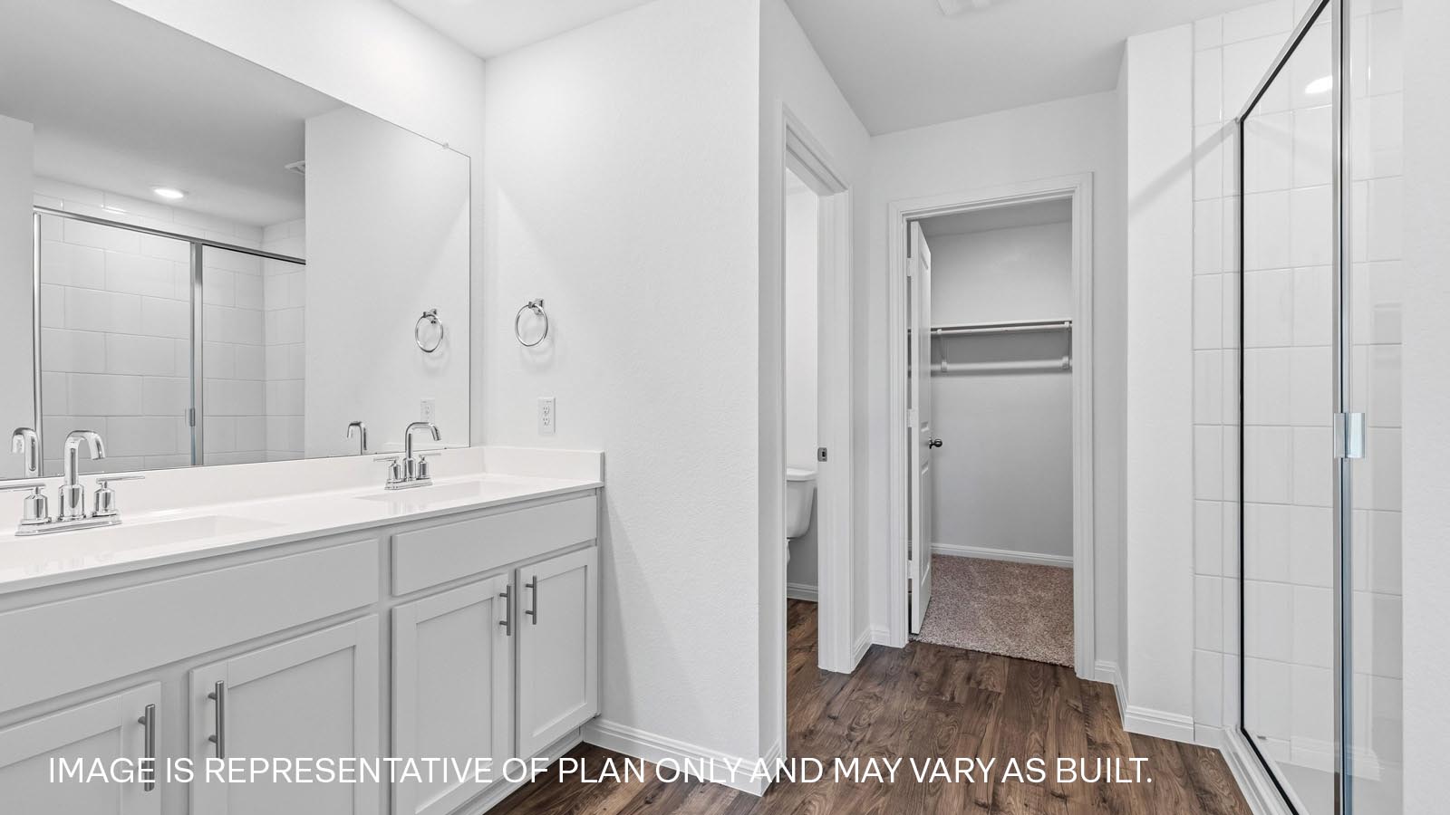 Bathroom 1 with double vanity sink, quartz vanity.