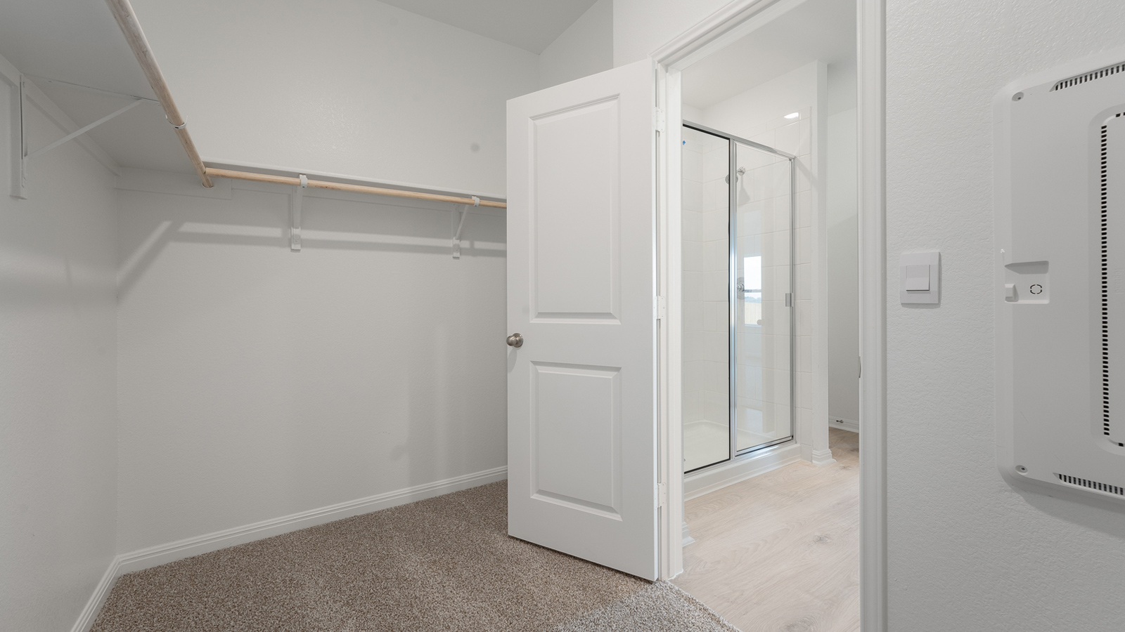 Walk-in closet in main bathroom.