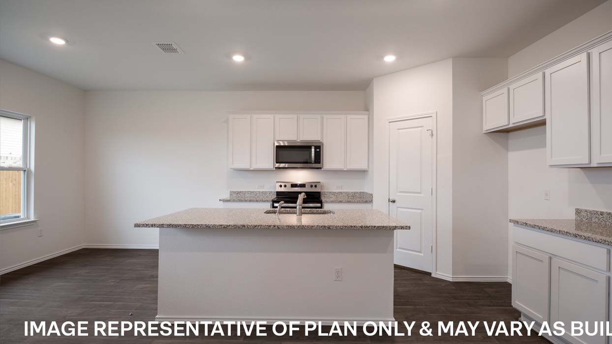 Open kitchen with island.