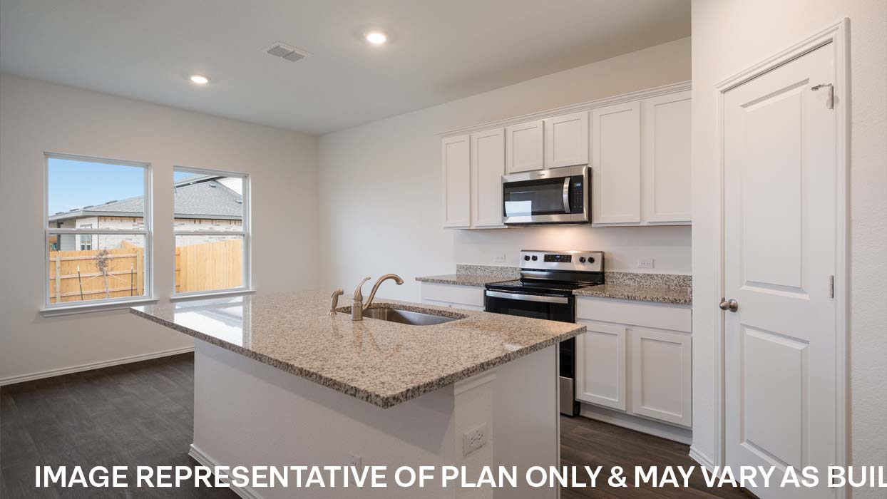 Open kitchen with island.