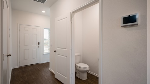 front entry way with powder bath