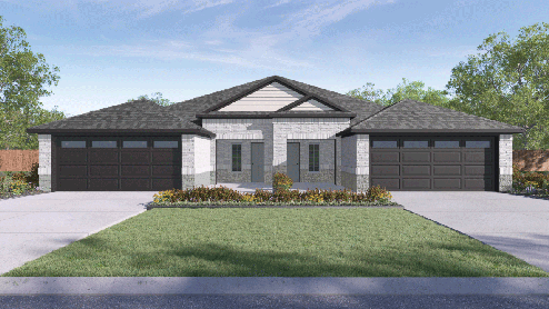Willow Front Exterior Rendering - One Story - Elevation AB