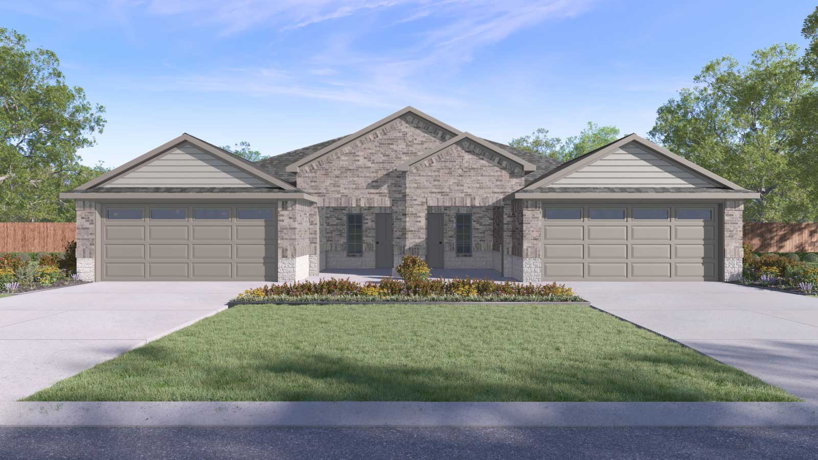 Willow Front Exterior Rendering - One Story - Elevation CD
