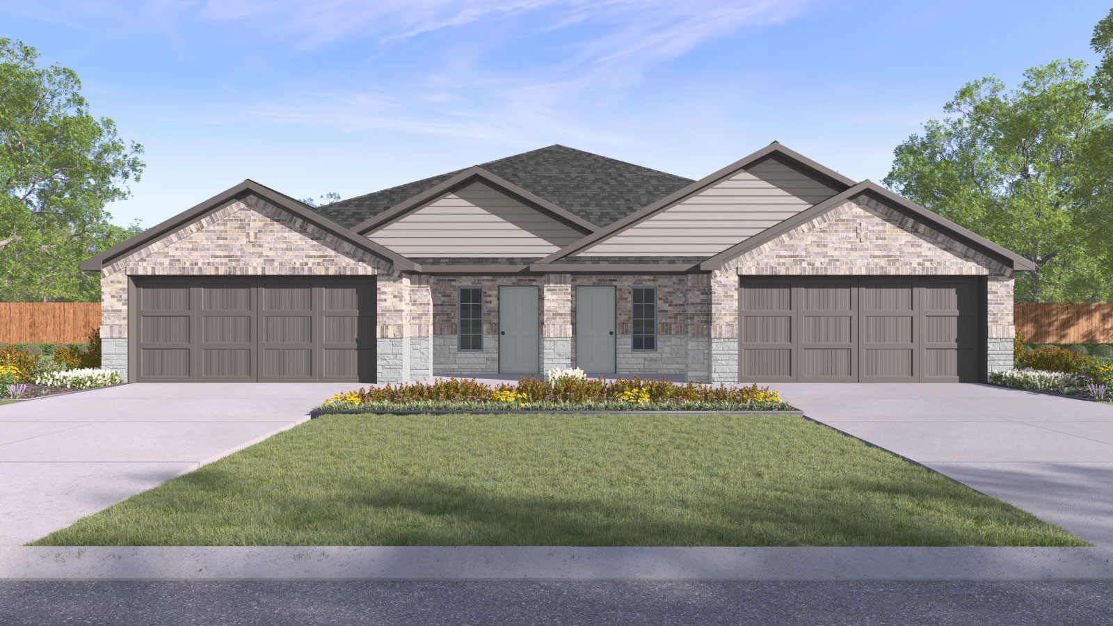 The Juniper Townhome Front Exterior Rendering