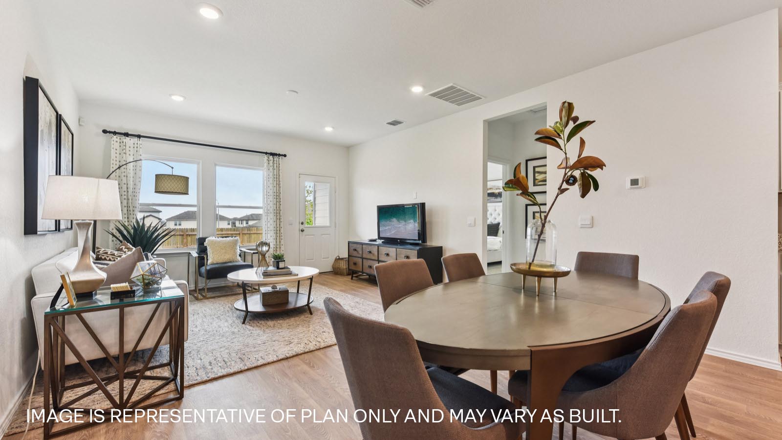 Dining area and living area.