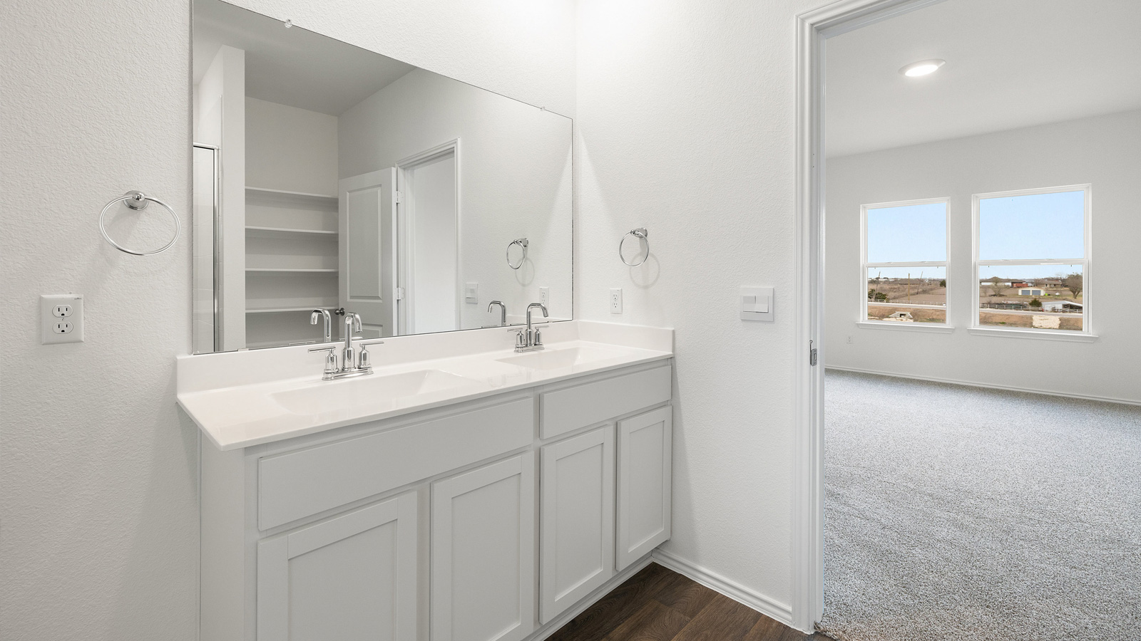 2223 Sycamore Floorplan main bathroom with walk-in shower gallery image - Palomino in Manor TX