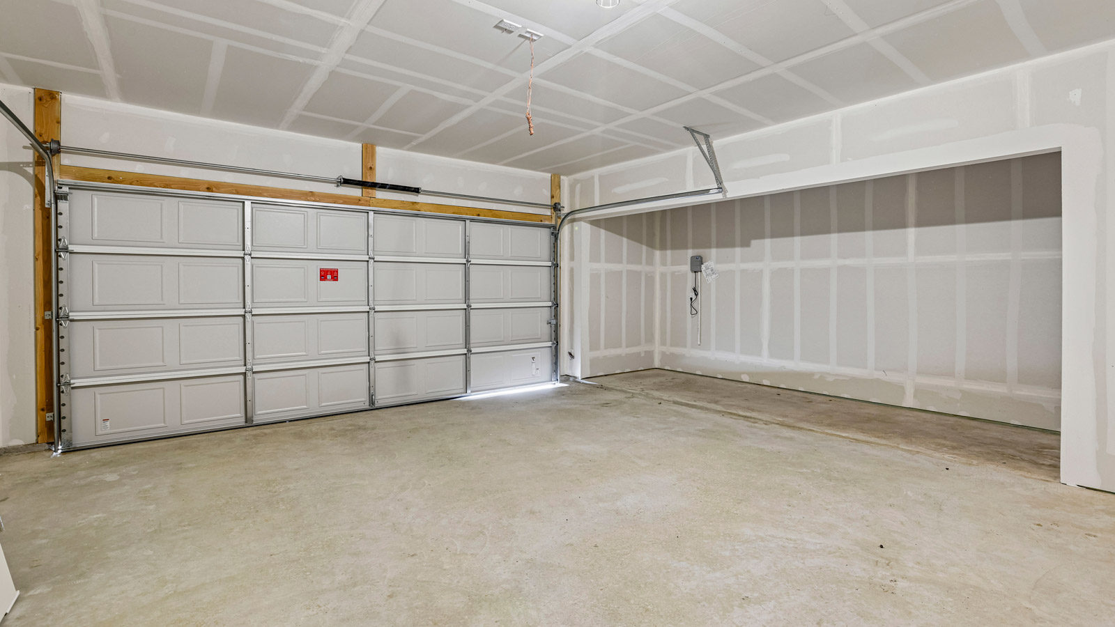2-car garage with extra storage space.