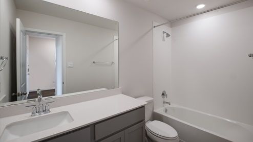 McClendon Floorplan 1264 secondary bathroom – Talavera in Kyle TX