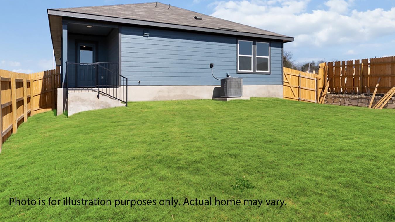 backyard with covered patio and sod