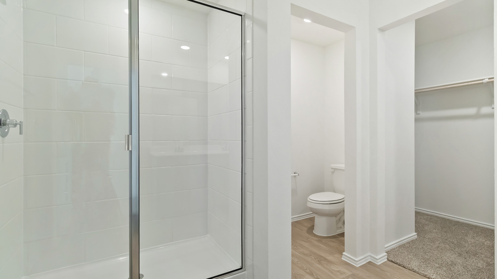 Walk-in shower in bathroom 1.