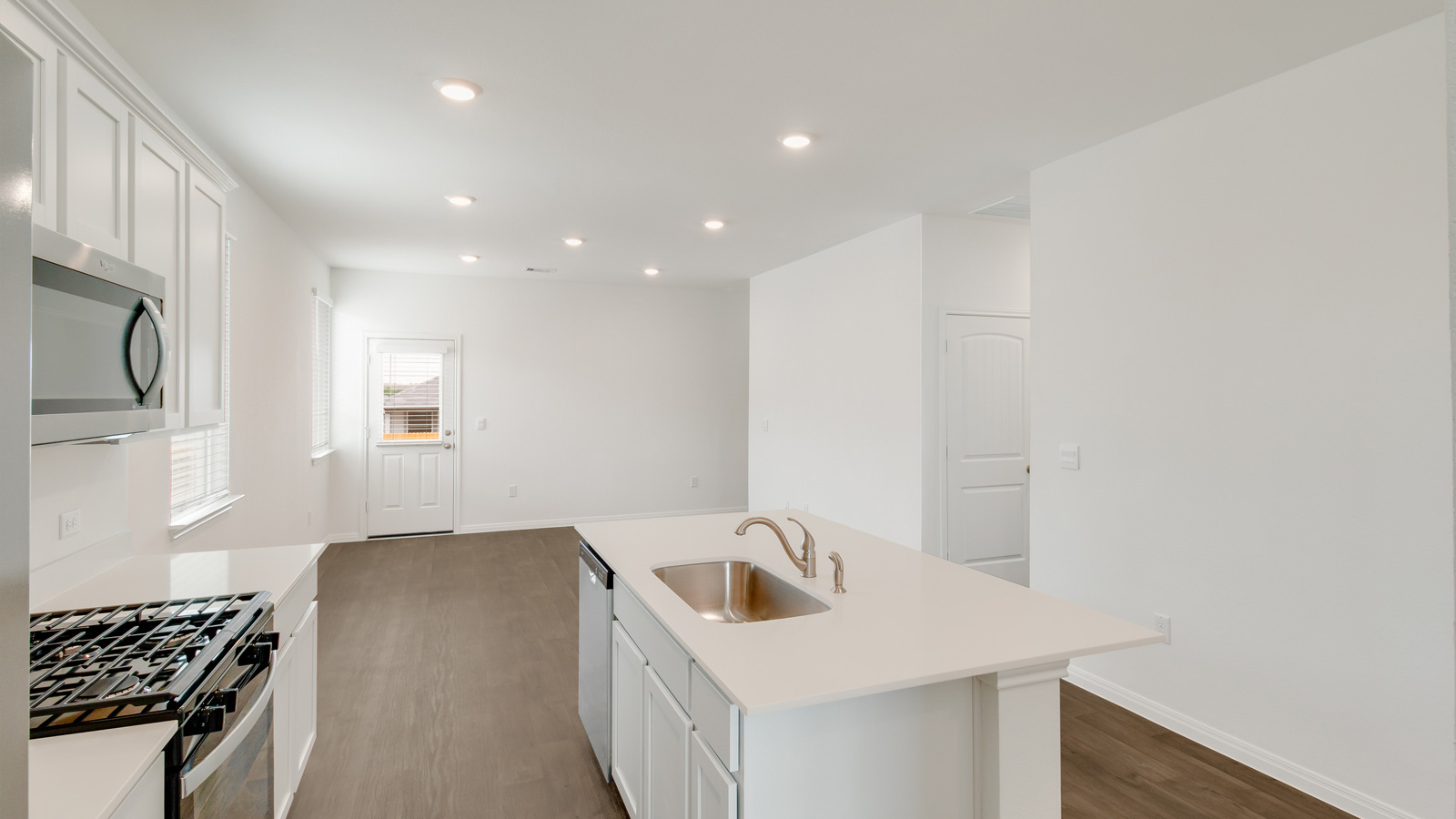 Interior living area with center island