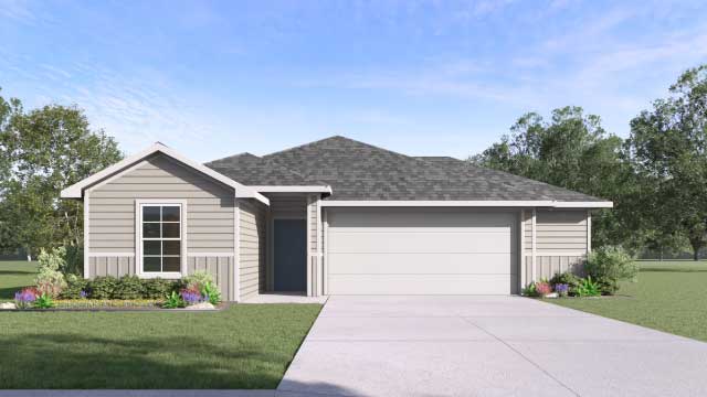 Interior light grey home with white garage