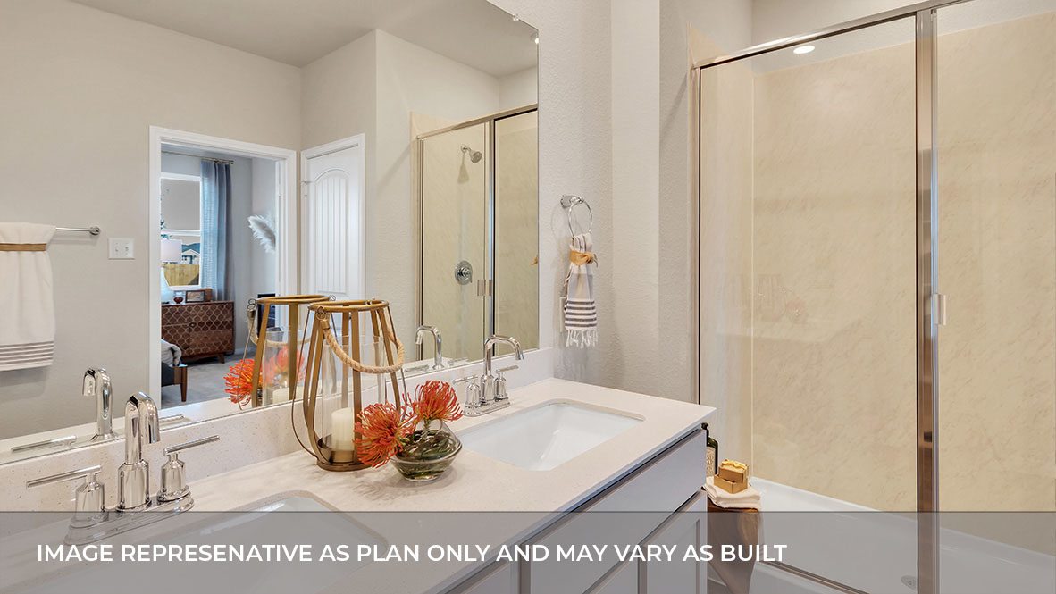 Interior primary bathroom with shower