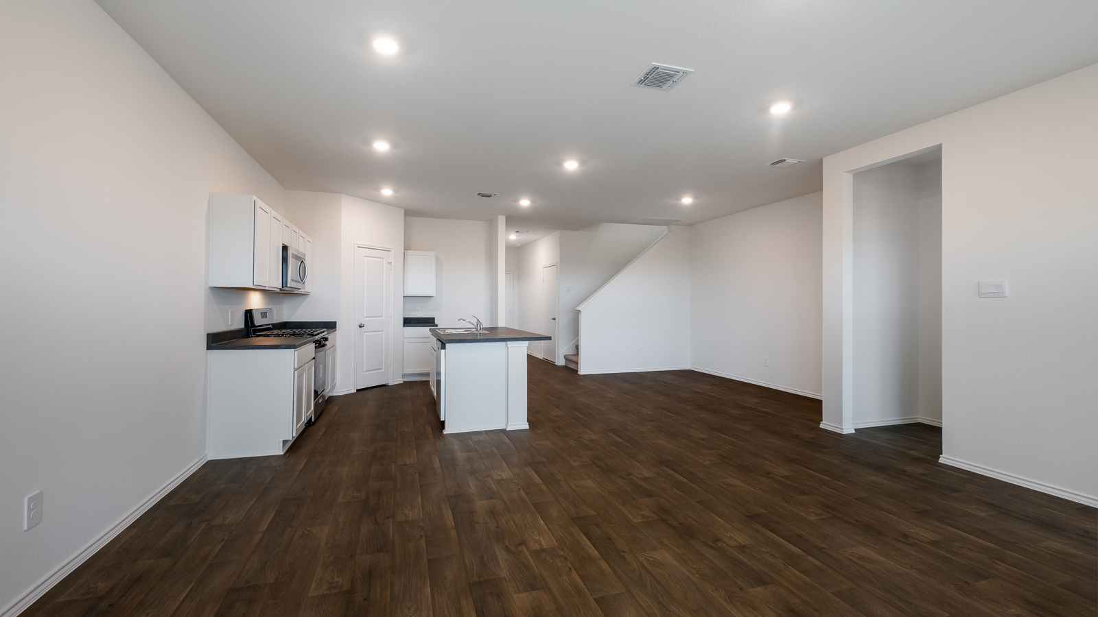 Interior living area open to kitchen