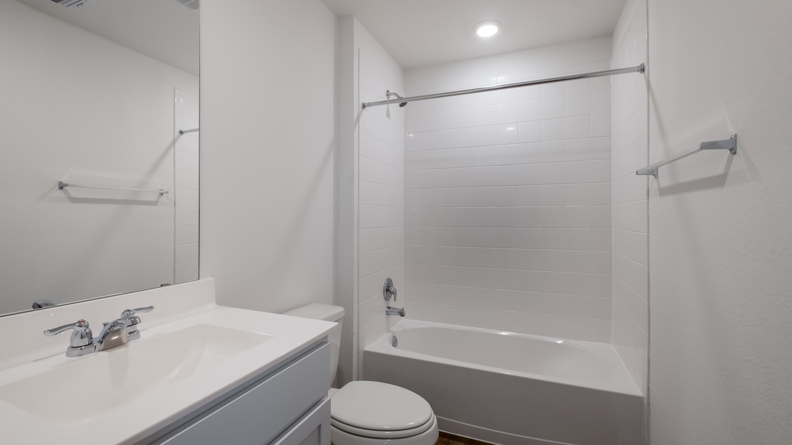 Interior bathroom with full-sized shower and sink