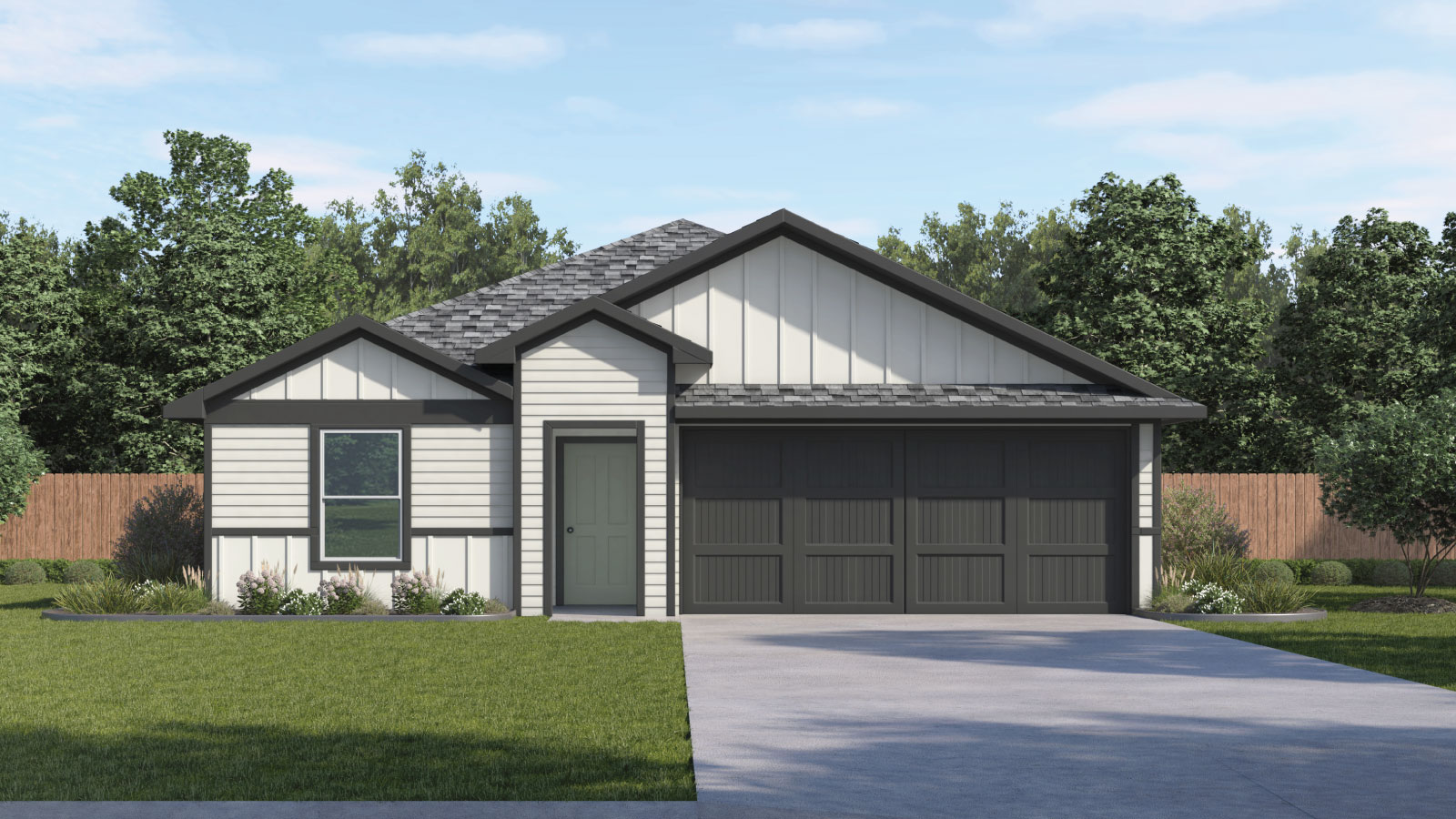 The Baylor front exterior rendering single family home